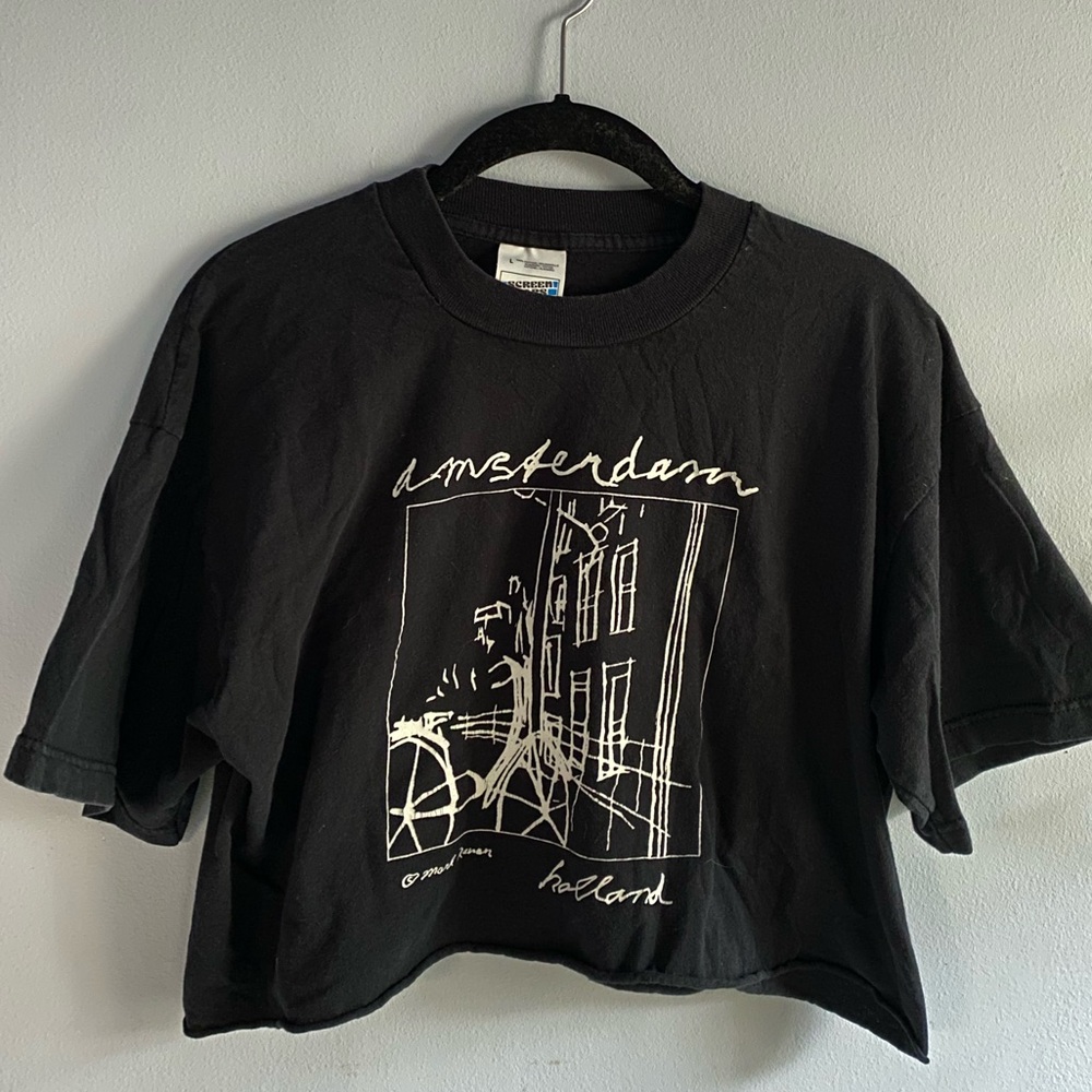 black and white amsterdam holland sketch graphic tshirt